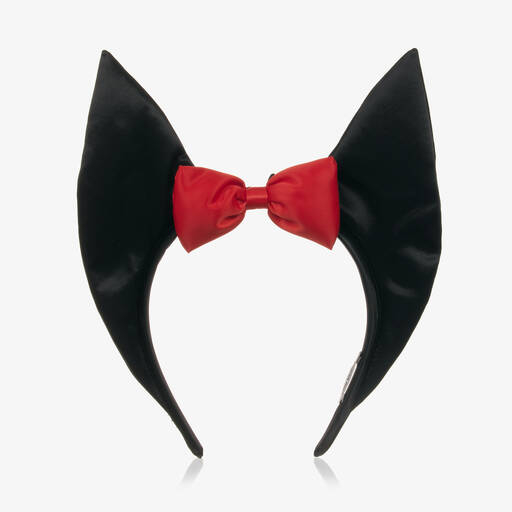 Mini Rodini-Girls Black Bat Ears Hairband | Childrensalon