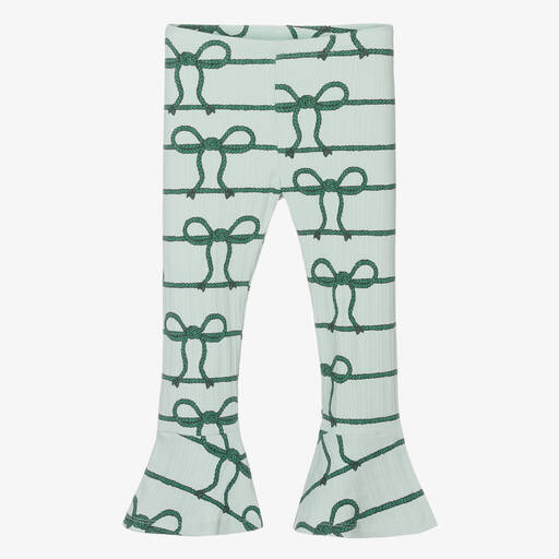 Mini Rodini-Зеленые брюки из органического хлопка с веревками | Childrensalon