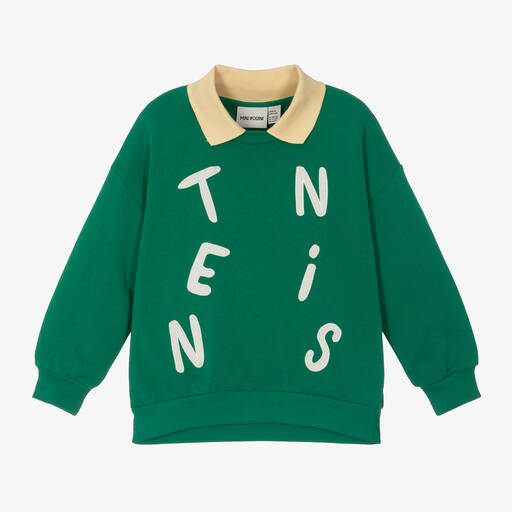 Mini Rodini-Green Organic Cotton Tennis Sweatshirt | Childrensalon