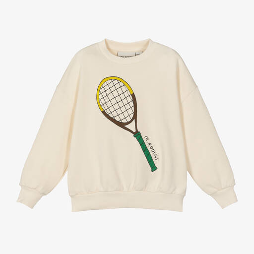 Mini Rodini-Ivory Organic Cotton Tennis Sweatshirt | Childrensalon