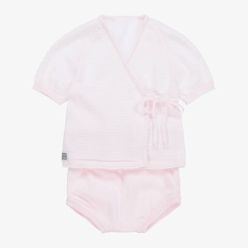Minutus-Baby Girls Pink Cotton Shorts Set | Childrensalon