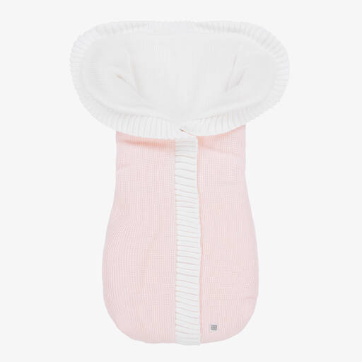 Minutus-Baby Girls Pink Knitted Nest (75cm) | Childrensalon