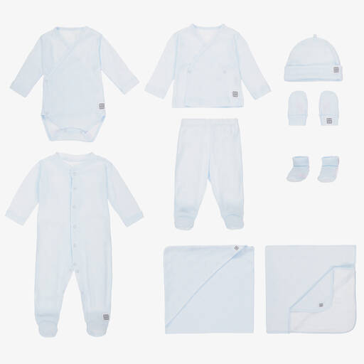 Minutus-Blue Cotton Babysuit Set | Childrensalon