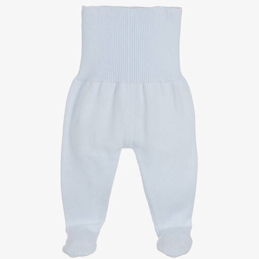 Minutus-Blue Cotton Knit Baby Trousers | Childrensalon