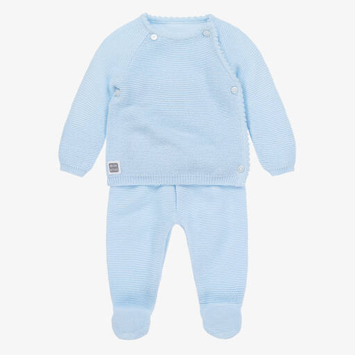 Minutus-Blue Knitted 2 Piece Babygrow | Childrensalon