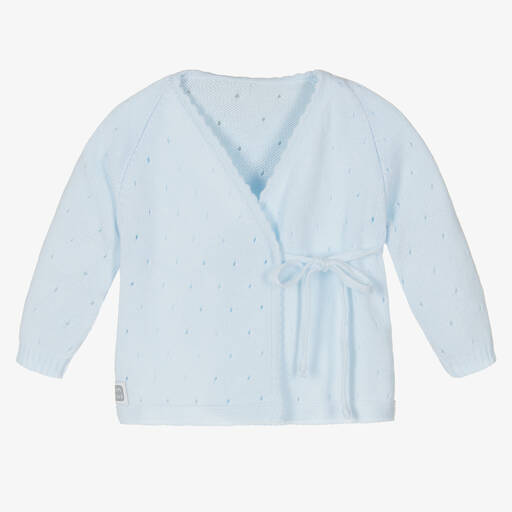 Minutus-Blue Knitted Baby Cardigan | Childrensalon