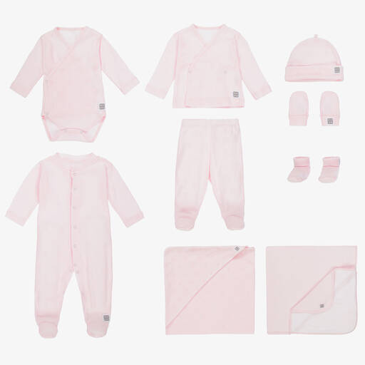 Minutus-Girls Pink Cotton Babysuit Set | Childrensalon