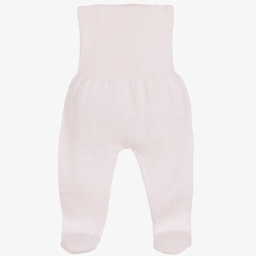 Minutus-Girls Pink Cotton Knit Baby Trousers | Childrensalon