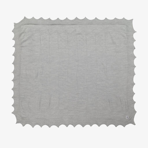 Minutus-Grey Knitted Baby Shawl (104cm) | Childrensalon
