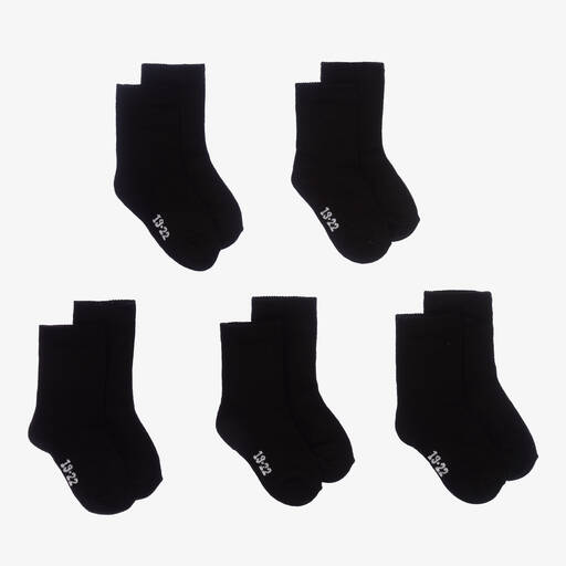 Minymo-جوارب مزيج قطن لون أسود للبنات (عدد 5) | Childrensalon