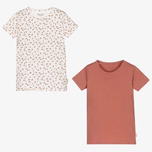 Minymo-Pink & Ivory T-Shirts (2 Pack) | Childrensalon