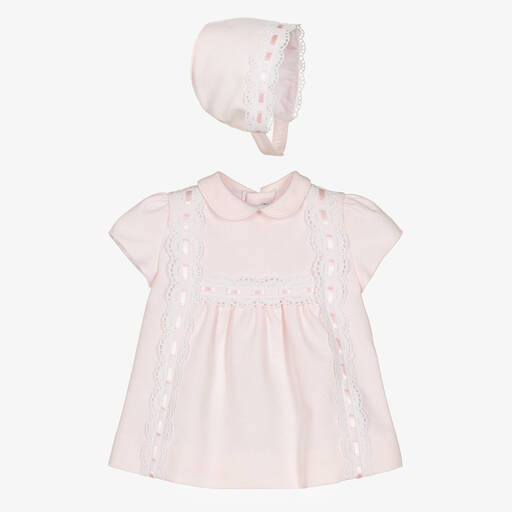 Miranda-Baby Girls Pink Cotton Dress Set | Childrensalon