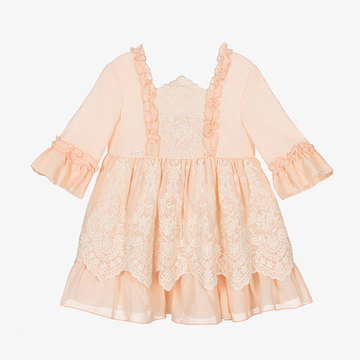 Miranda-Girls Pink & White Lace Dress | Childrensalon