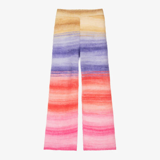 Missoni-Girls Pink & Yellow Wool Knit Trousers | Childrensalon