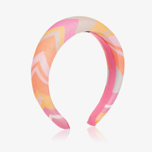 Missoni-Girls Pink Zigzag Padded Hairband | Childrensalon
