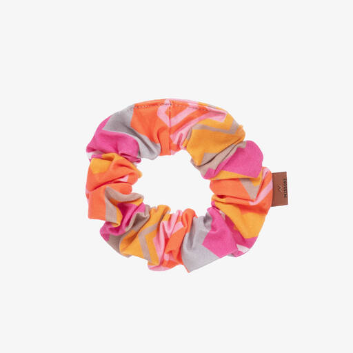 Missoni-Girls Pink Zigzag Print Hair Scrunchie | Childrensalon