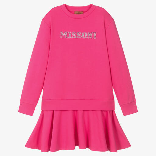 Missoni-Teen Girls Pink Cotton Sweatshirt Dress | Childrensalon