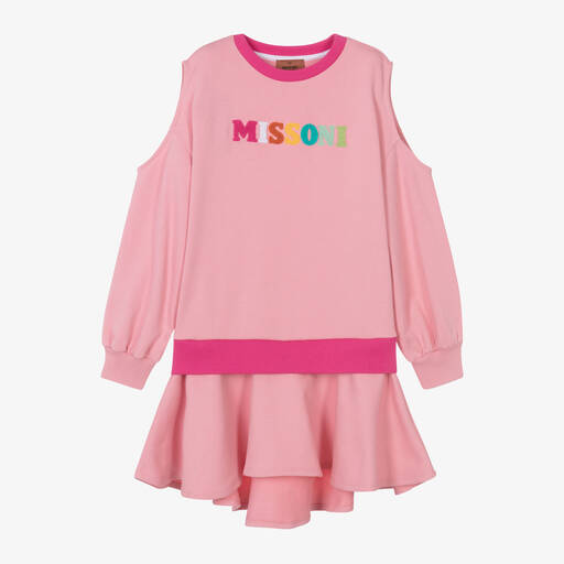 Missoni-Teen Girls Pink Cotton Sweatshirt Dress | Childrensalon