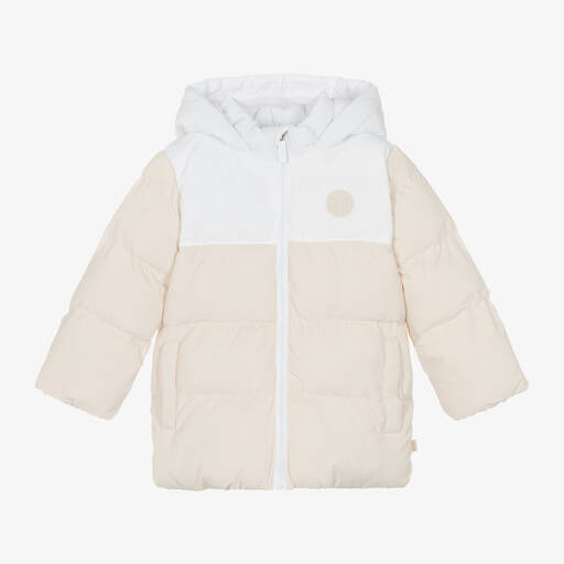 Mitch & Son-Boys Beige Hooded Puffer Coat | Childrensalon