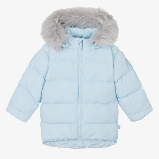 Mitch & Son-Boys Blue Hooded Puffer Coat | Childrensalon