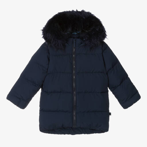 Mitch & Son-Boys Blue Hooded Puffer Coat | Childrensalon