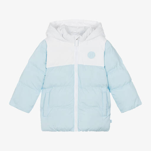 Mitch & Son-Boys Blue Hooded Puffer Coat | Childrensalon