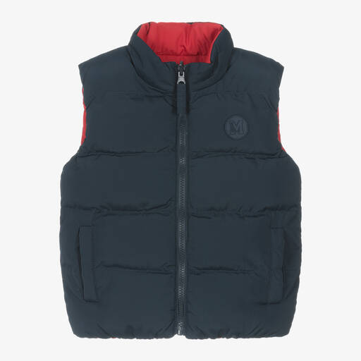 Mitch & Son-Boys Blue & Red Reversible Gilet  | Childrensalon