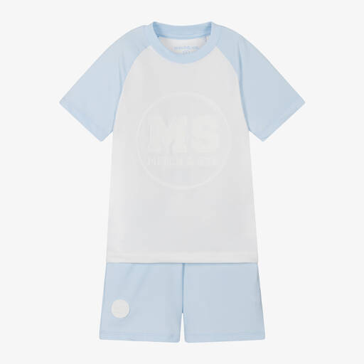 Mitch & Son-Boys Blue & White Shorts Set | Childrensalon