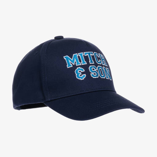 Mitch & Son-Boys Navy Blue Cotton Cap  | Childrensalon