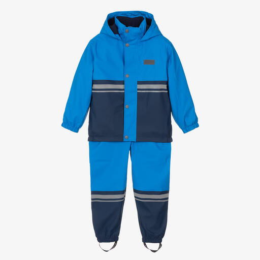 Mitty James-Blue Waterproof Raincoat & Salopettes | Childrensalon