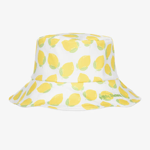 Mitty James-Girls White Lemon Bucket Hat (UPF 50+) | Childrensalon