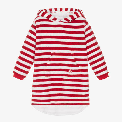 Mitty James-Red Stripe Cotton Towelling Robe | Childrensalon