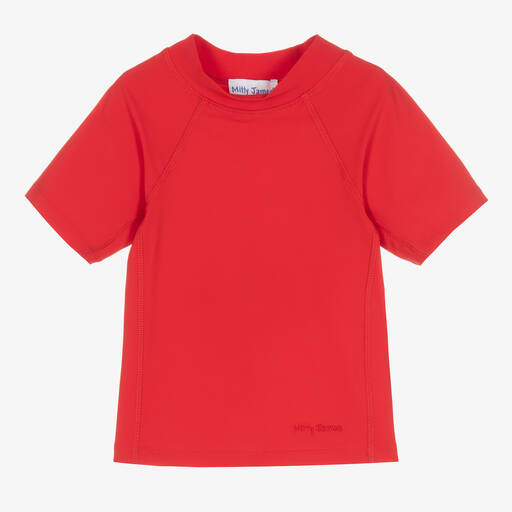 Mitty James-Red Swim T-Shirt (UPF 50+) | Childrensalon
