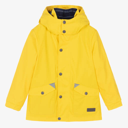 Mitty James-Yellow Hooded Waterproof Raincoat | Childrensalon