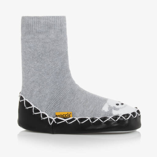 Moccis-Grey Slipper Socks | Childrensalon