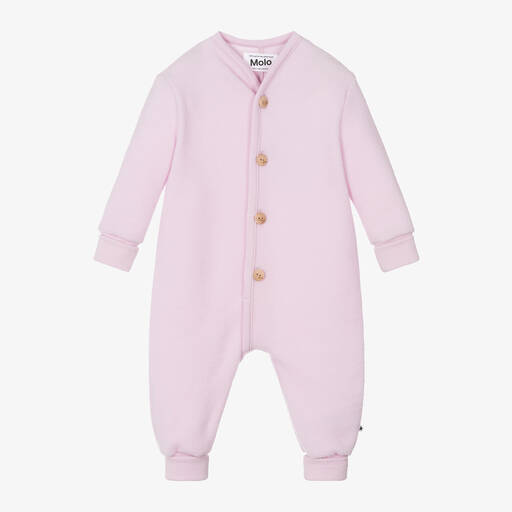 Molo-Baby Girls Purple Merino Wool Pramsuit | Childrensalon