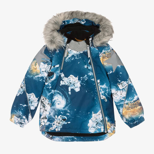 Molo-Blue Astronauts Ski Jacket | Childrensalon
