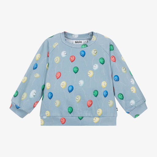 Molo-Blue Cotton Balloons Sweatshirt | Childrensalon