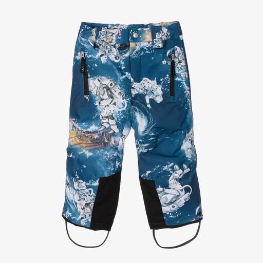 Molo-Boys Blue Astronauts Ski Trousers | Childrensalon