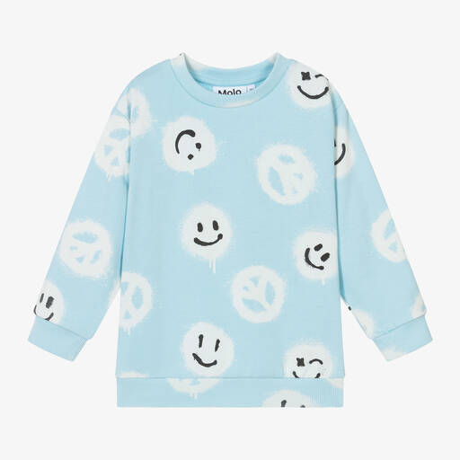Molo-Boys Blue Cotton Graffiti Sweatshirt | Childrensalon