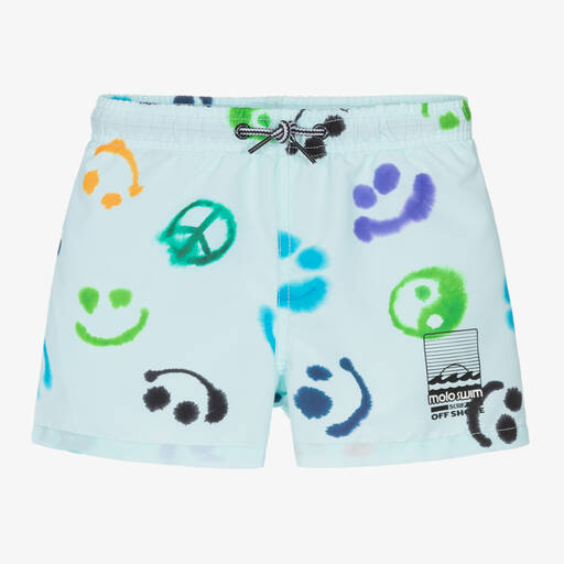 Molo-Boys Blue Smile Swim Shorts (UPF50+) | Childrensalon