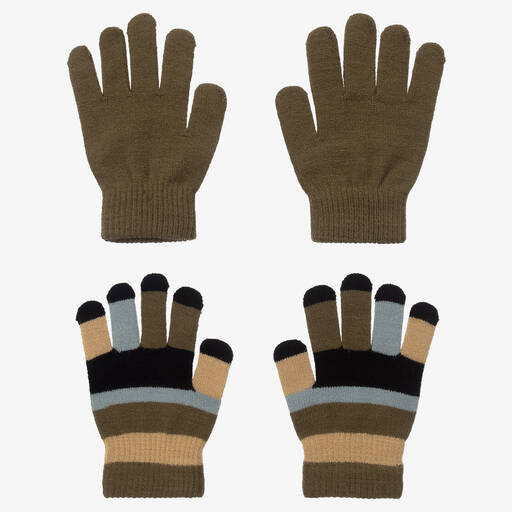 Molo-Зеленые и бежевые перчатки (2пары) | Childrensalon