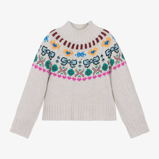 Molo-Бежевый шерстяной свитер для девочек | Childrensalon