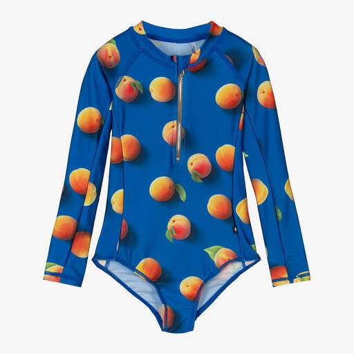 Molo-Girls Blue Apricot Swimsuit | Childrensalon