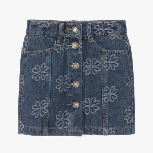 Molo-Синяя джинсовая юбка с цветами для девочек | Childrensalon