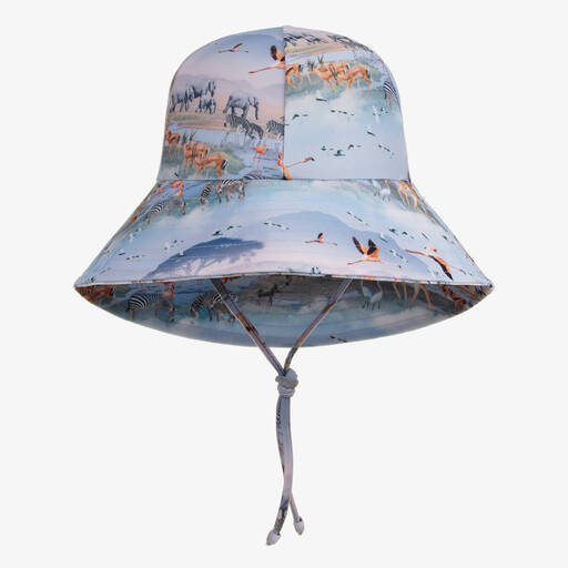 Molo-قبعة للشمس لون أزرق للبنات (UPF50+) | Childrensalon