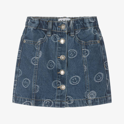 Molo-Синяя джинсовая юбка со смайлами | Childrensalon