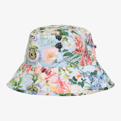 Molo-Girls Blue Sun Protective Hat (UPF50+) | Childrensalon