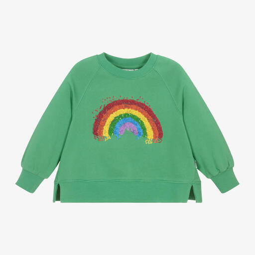 Molo-Girls Green Cotton Sweatshirt | Childrensalon