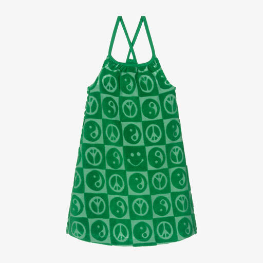 Molo-فستان قطن جيرسي لون أخضر فاقع | Childrensalon